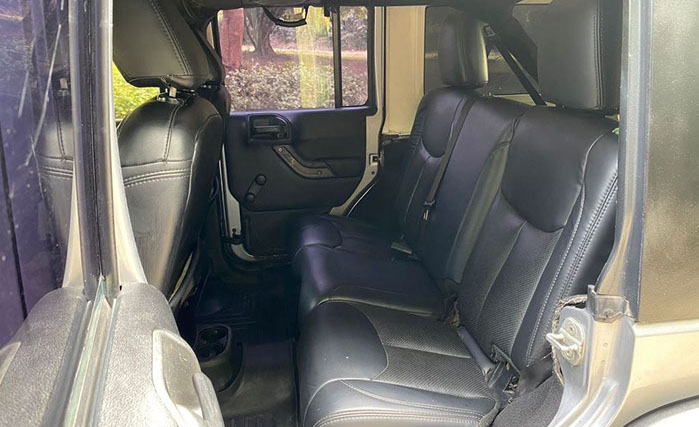 Jeep Wrangler back seat
